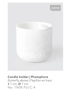 Photophore en Porcelaine Blanche Fleurs et Papillon RÄDER DESIGN