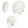Ensemble de Trois Coupelles en Porcelaine Blanche Décorées de Fleurs Dorées RÄDER DESIGN