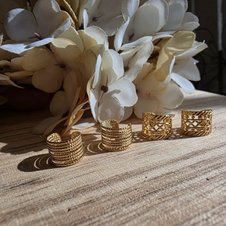 Boucles d'Oreilles Ear Cuff en Acier Doré IKITA