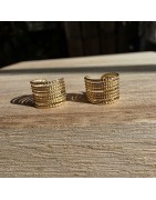 Boucles d'Oreilles Ear Cuff en Acier Doré IKITA