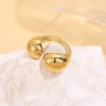 Grosse Bague Réglable en Acier Doré Ouverte Dessus Asymétrique ECLAT PARIS