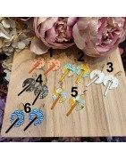 Boucles de Créateur avec du Papier Washi et de l'Email  THE COCOTTE