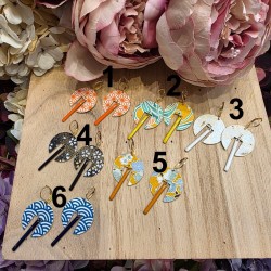 Boucles de Créateur avec du Papier Washi et de l'Email  THE COCOTTE