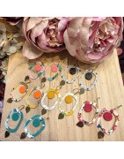 Boucles de Créateur avec du Papier Washi et du Cuir THE COCOTTE