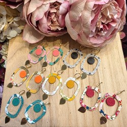 Boucles de Créateur avec du Papier Washi et du Cuir THE COCOTTE