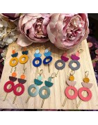 Boucles de Créateur avec du Cuir THE COCOTTE