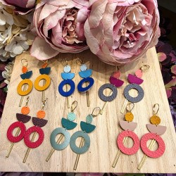 Boucles de Créateur avec du Cuir THE COCOTTE