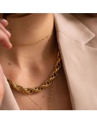 Collier Camron Mailles Torsadées en Acier Doré BOHM