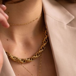 Collier Camron Mailles Torsadées en Acier Doré BOHM