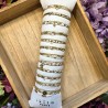 Bracelet Double Tour Acier Doré et Perles Blanches IKITA