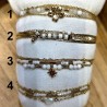 Bracelet Double Tour Acier Doré et Perles Blanches IKITA