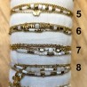 Bracelet Double Tour Acier Doré et Perles Blanches IKITA