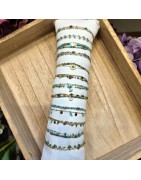Bracelet Multibrins Acier Doré et Perles Turquoises IKITA