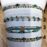 Bracelet Multibrins Acier Doré et Perles Turquoises IKITA
