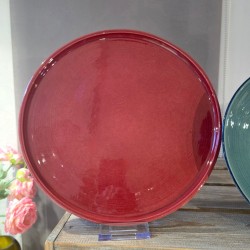 Grande Assiette de Présentation ou Plat à Tarte ou à Fromage en Poterie de l'Atelier Bernex