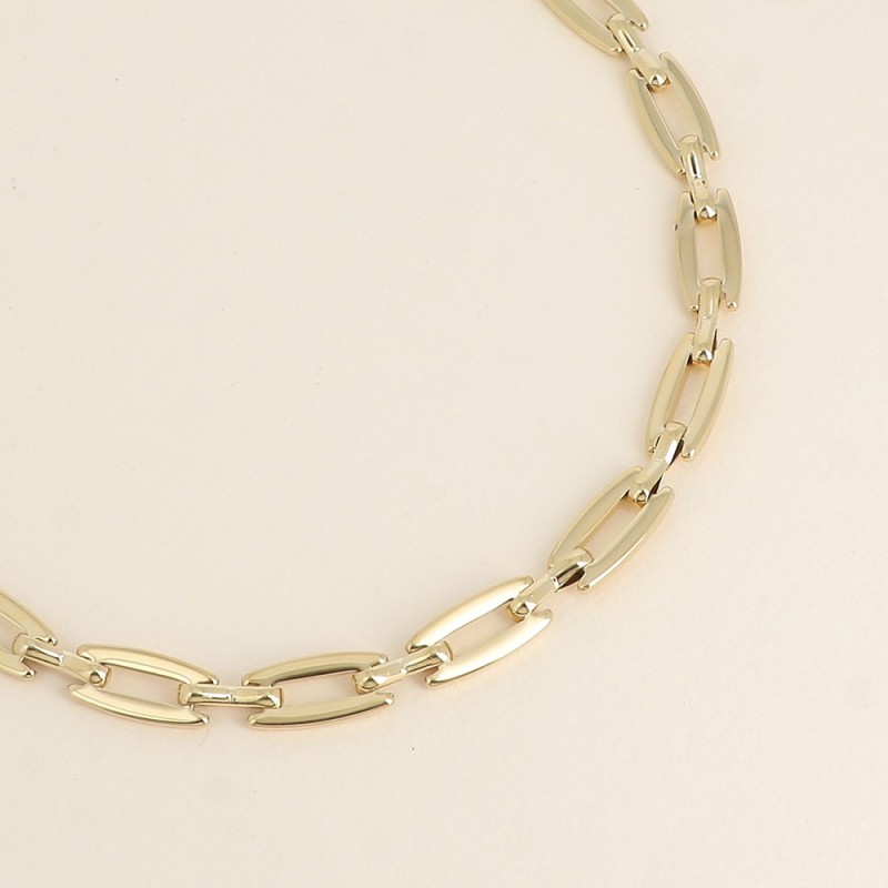 Collier à Mailles Rectangulaires en Acier Doré BOHM