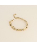 Bracelet à Mailles Rectangulaires en Acier Doré BOHM