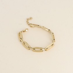 Bracelet à Mailles Rectangulaires en Acier Doré BOHM