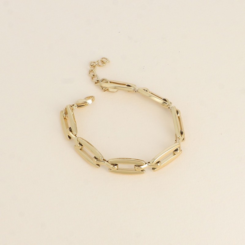 Bracelet à Mailles Rectangulaires en Acier Doré BOHM