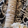 Bracelet Tissé Style Boho, Coulissant Blanc, Beige, et Doré MILË MILA
