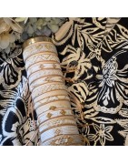 Bracelet Tissé Style Boho, Coulissant Blanc, Beige, et Doré MILË MILA