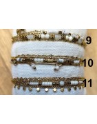 Bracelet Double Tour Acier Doré et Perles Blanches IKITA