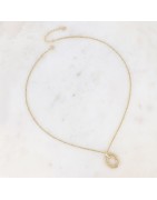 Collier AYNA Double Anneau Ovale Ajouré en Acier Doré BOHM