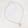 Collier AYNA Double Anneau Ovale Ajouré en Acier Doré BOHM