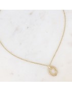Collier AYNA Double Anneau Ovale Ajouré en Acier Doré BOHM