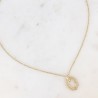 Collier AYNA Double Anneau Ovale Ajouré en Acier Doré BOHM