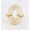 Bague AYNA Triple Anneau Ovale Ajouré en Acier Doré BOHM