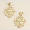 Grandes Boucles d'Oreilles Coeur Ex-Voto en Acier Doré BOHM