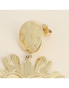 Grandes Boucles d'Oreilles Coeur Ex-Voto en Acier Doré BOHM