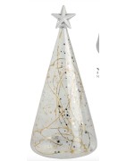 Sapin de Noël Design en Verre à Leds avec de Petites Etoiles Dorées Décoration de Noël Räder Design