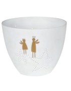 Photophore Blanc Perforé Design Anges, ou Maisons Etoilées, Räder Designn