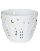 Photophore Blanc Perforé Design Anges, ou Maisons Etoilées, Räder Designn