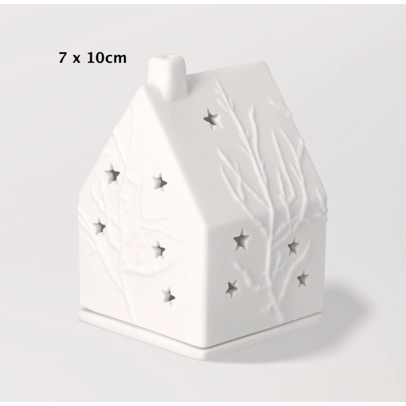 Maison Photophore Petites Etoiles Perforées, et Arbre, Räder Design