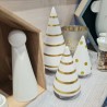 Sapin de Noël en Céramique Blanche, Décoré en Doré, Pois ou Lignes J Line by Jolipa