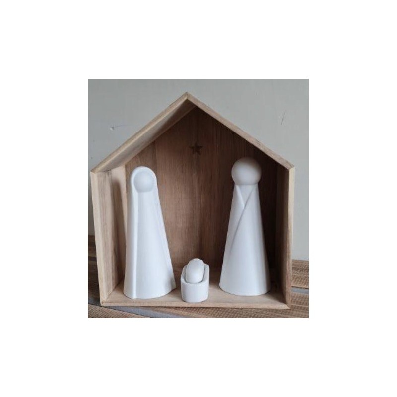Nativité Bois et Porcelaine, Décoration de Noël Räder Design