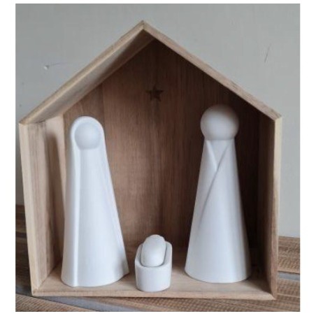 Nativité Bois et Porcelaine, Décoration de Noël Räder Design