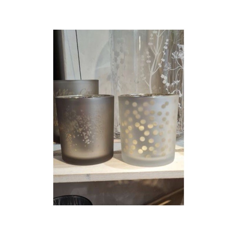 Ensemble de Deux Photophores en Verre, Poussières d'Etoile et Pois Räder Design