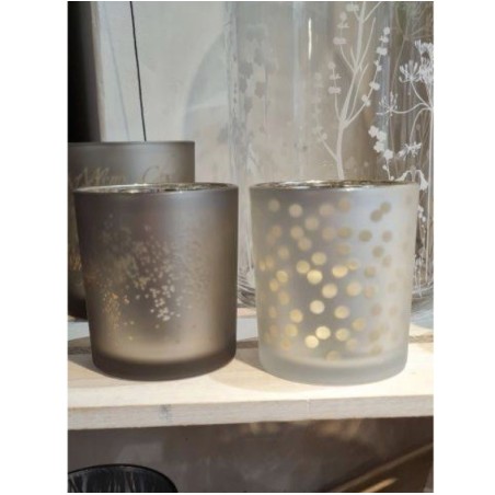 Ensemble de Deux Photophores en Verre, Poussières d'Etoile et Pois Räder Design