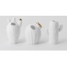 Ensemble Trois Mini Vases en forme de Cactus Raeder Design en Porcelaine Blanche