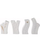 Ensemble de Quatre Mini Vases de forme Originale Les Petits Bonheurs Raeder Design en Porcelaine Blanche