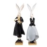 Figurines Couple de Lapins Personnifiés Dandy, en Résine, Clayre et Eef