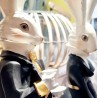 Figurines Couple de Lapins Personnifiés Dandy, en Résine, Clayre et Eef