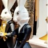 Figurines Couple de Lapins Personnifiés Dandy, en Résine, Clayre et Eef