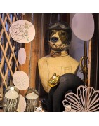 Grande Figurine Buste Chien Personnifié Aviateur ou Motard