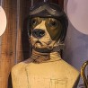 Grande Figurine Buste Chien Personnifié Aviateur ou Motard
