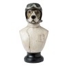 Grande Figurine Buste Chien Personnifié Aviateur ou Motard